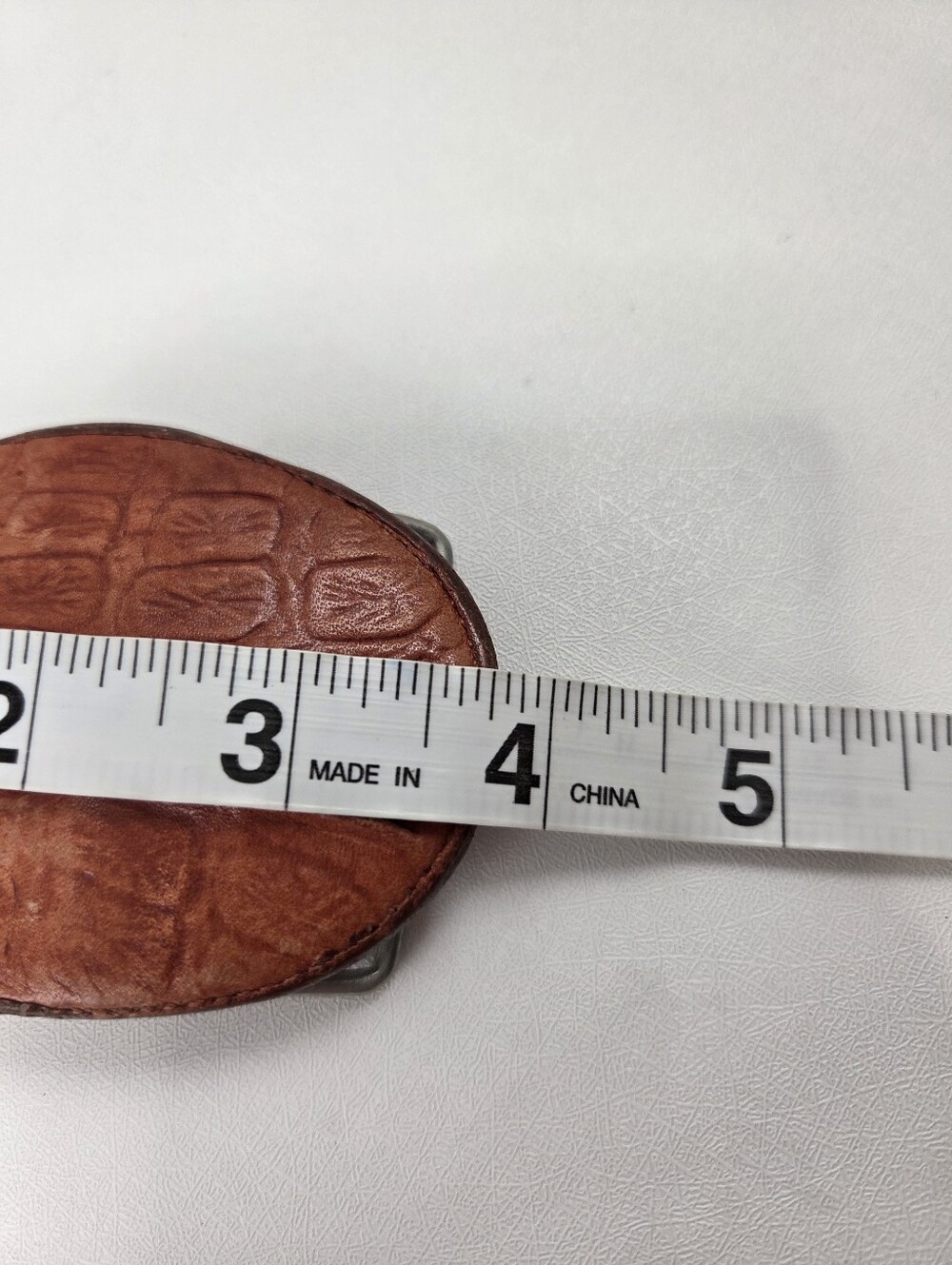 Vintage Brown Faux Alligator Leather Belt Buckle - Picture 8 of 9